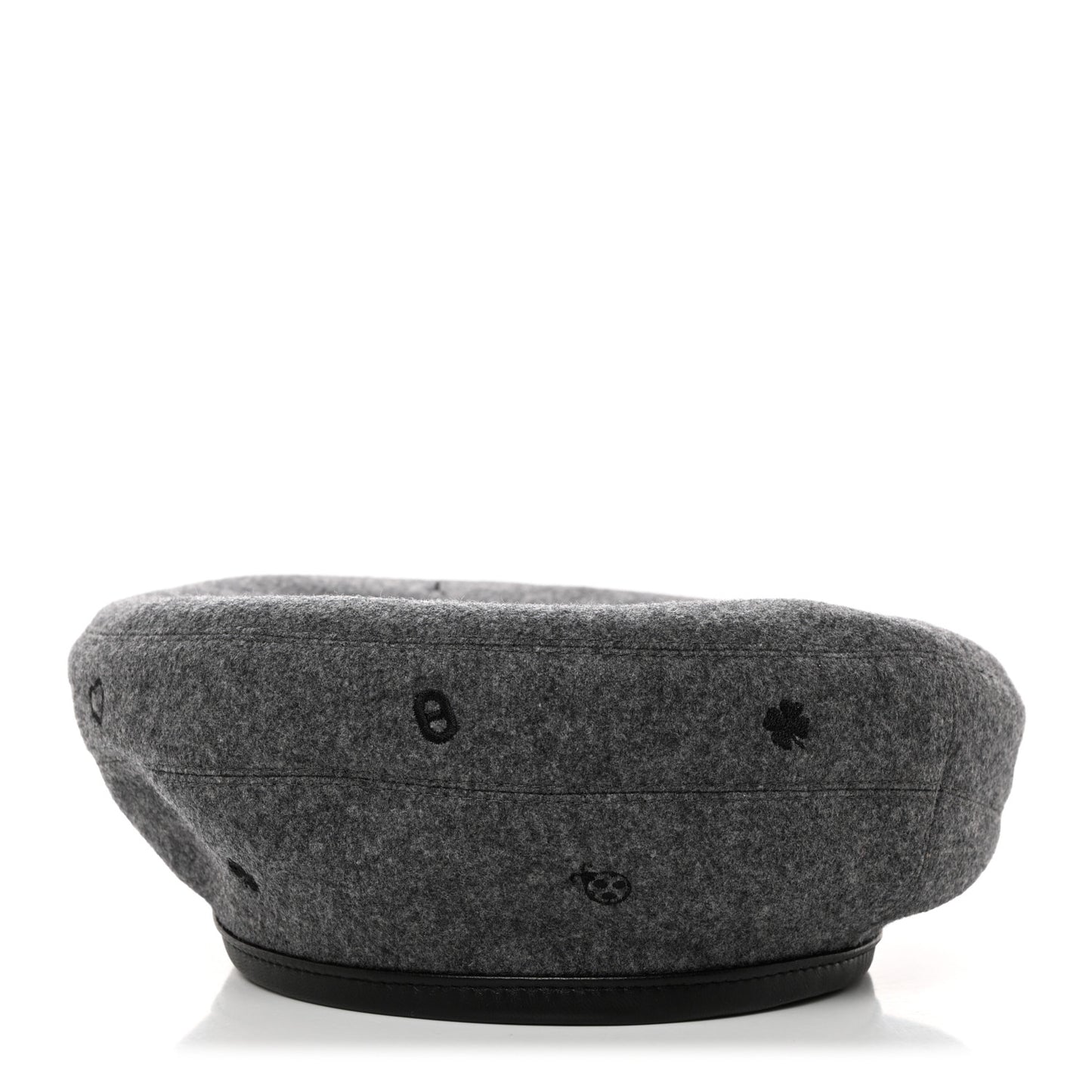 Cashmere Lambskin Saint-Honore Charms Beret 57 Charbon