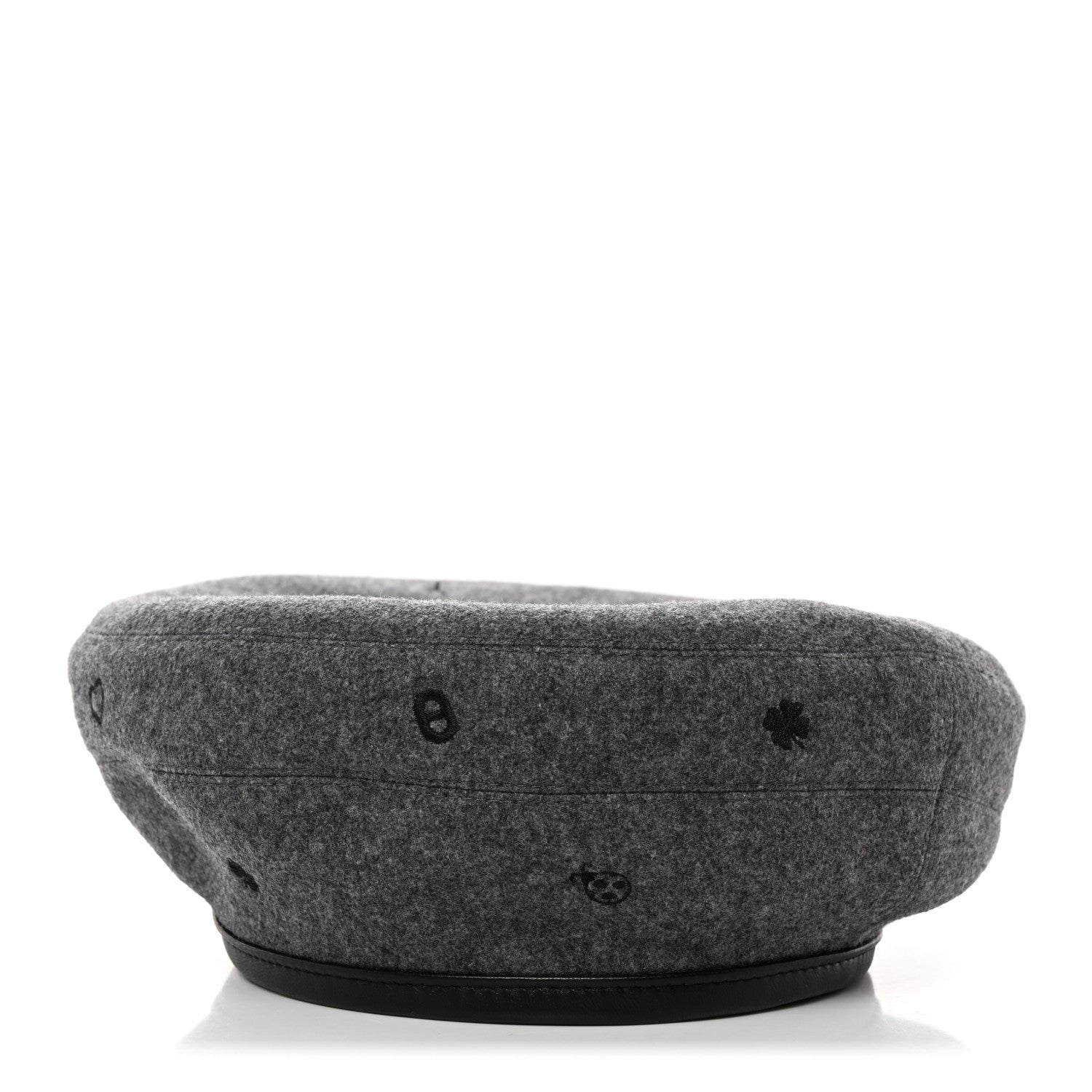 Hermes Cashmere Lambskin Saint-Honore Charms Beret 57 Charbon 1 of 8
