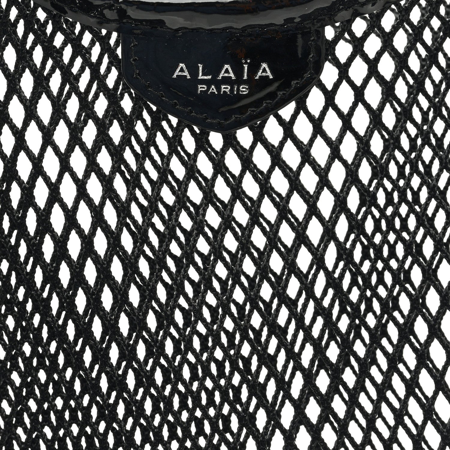 Alaia Fishnet Patent Calfskin Medium One Piece Bag Black 8 of 10