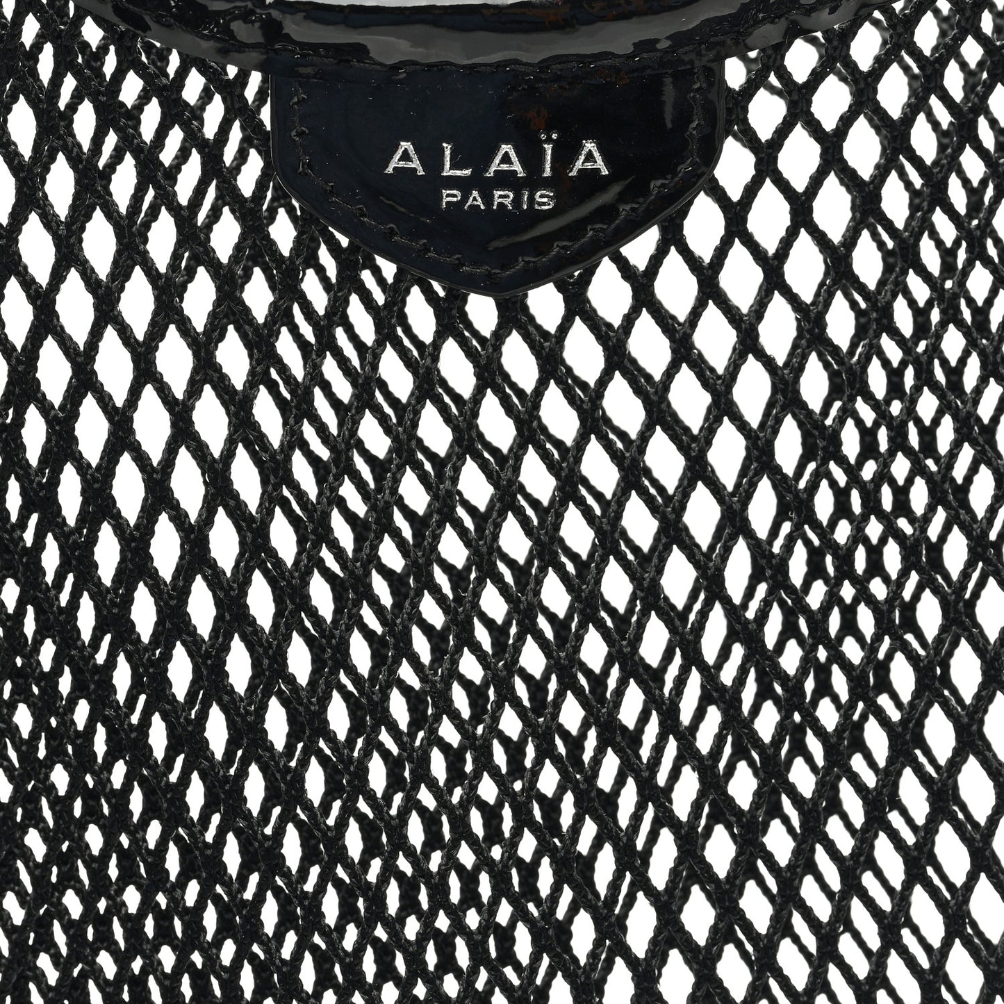 Fishnet Patent Calfskin Medium One Piece Bag Black