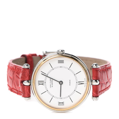 Van Cleef & Arpels Stainless Steel 18K Yellow Gold Alligator 29mm La Collection Quartz Watch 2 of 5