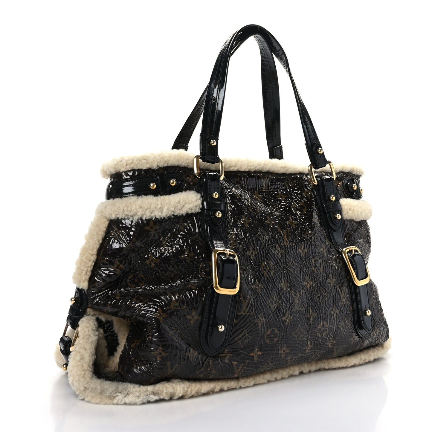 Patent Monogram Shearling Sac Thunder