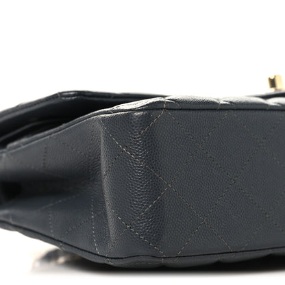 Chanel Caviar Quilted Medium Double Flap Dark Grey 9 of 10