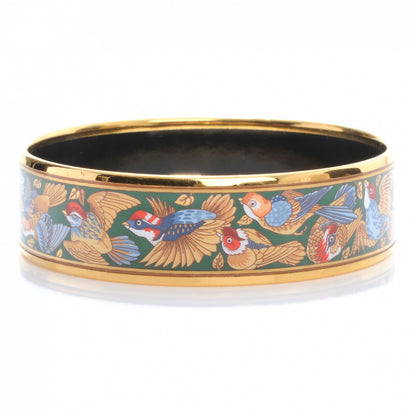 Hermes Enamel Printed Birds Wide Bracelet 65 1 of 5