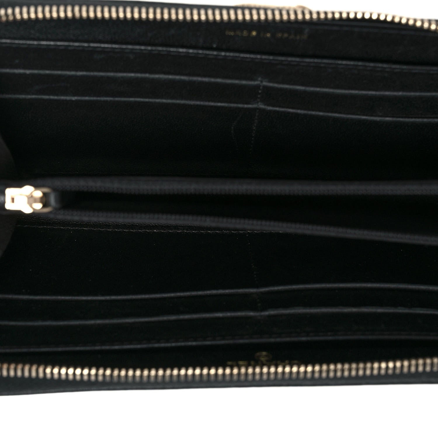 Chanel Sheepskin Quilted Mademoiselle Vintage Zip Around Wallet Black 5 of 11