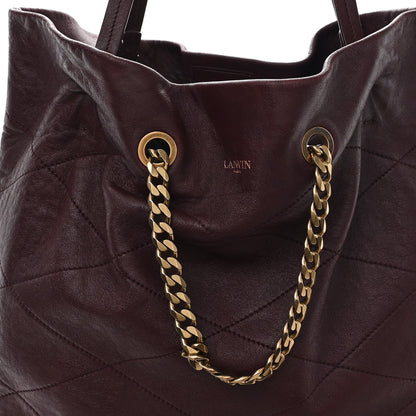 Lanvin Lambskin Quilted Carry Me Tote Burgundy 7 of 9