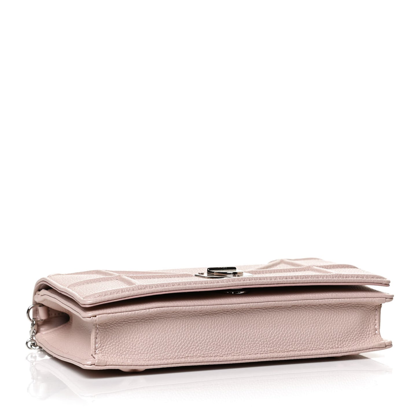 Grained Calfskin Diorama Wallet on Chain Pouch Rose Poudre