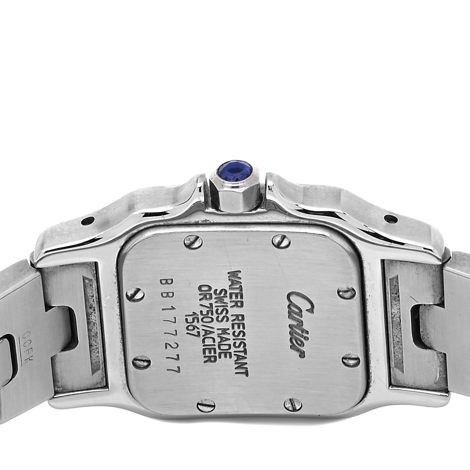 Cartier Stainless Steel 18K Yellow Gold 24mm Santos De Cartier Galbee Quartz Watch 4 of 4