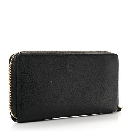 Gucci Dollar Calfskin GG Marmont Zip Around Wallet Black 3 of 8