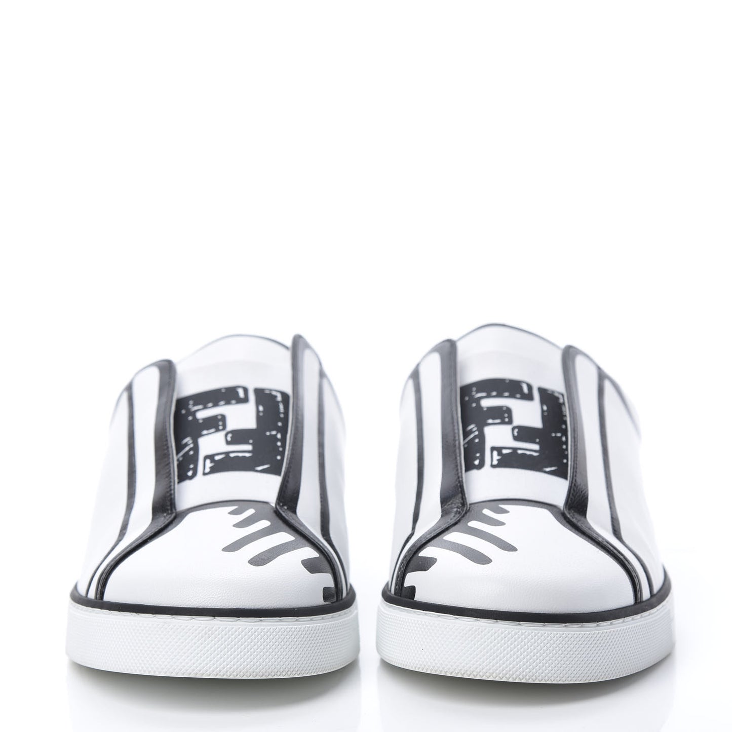 X JOSHUA VIDES Nappa Rockoclick Slip On Sneakers 40 Snow White Black