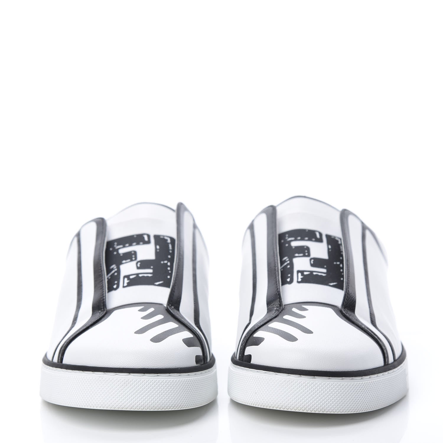 Fendi X JOSHUA VIDES Nappa Rockoclick Slip On Sneakers 40 Snow White Black 2 of 9