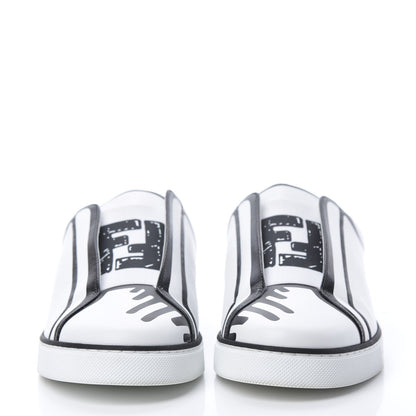 Fendi X JOSHUA VIDES Nappa Rockoclick Slip On Sneakers 40 Snow White Black 2 of 9