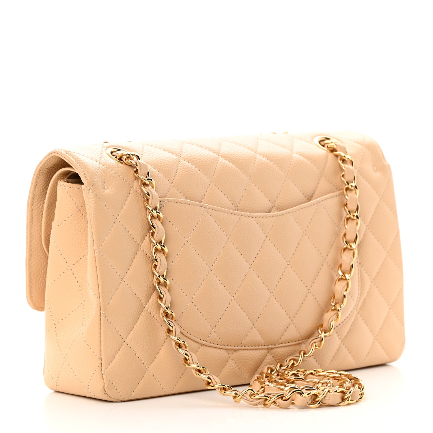 Chanel Caviar Quilted Medium Double Flap Beige 3 of 13
