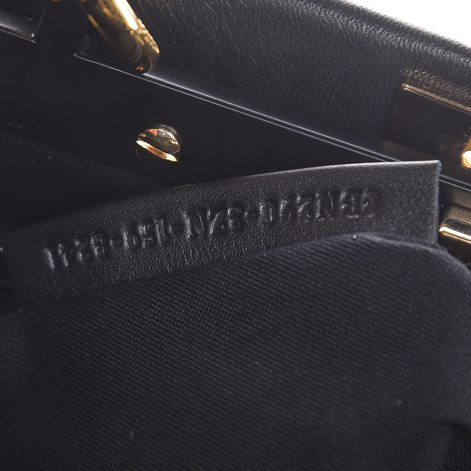 Fendi Vitello Seta Shiny Nappa Medium Peekaboo Iconic Satchel Black 8 of 8