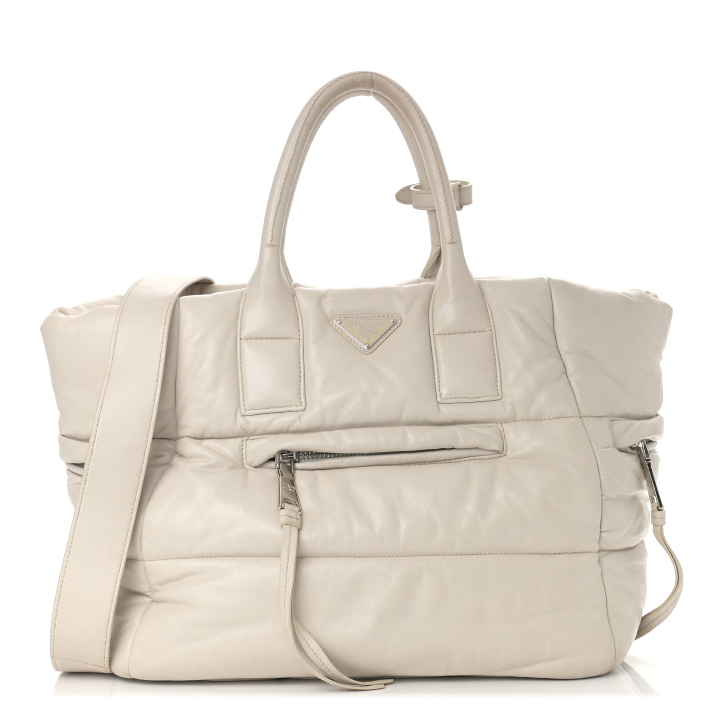 Nappa Bomber Tote Bianco