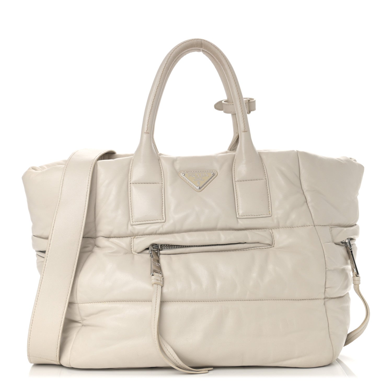 Prada Nappa Bomber Tote Bianco 1 of 12
