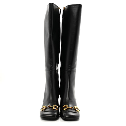Gucci Nappa Charlotte Horsebit 55mm Knee High Boots 41 Black 2 of 11
