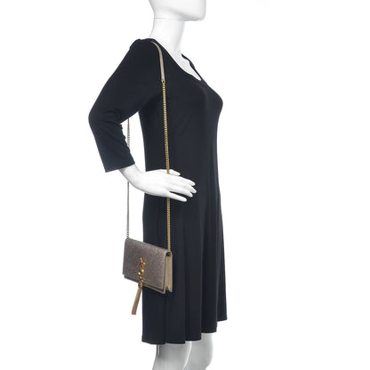 Saint Laurent Metallic Calfskin Kate Monogram Tassel Chain Wallet Gold 2 of 8