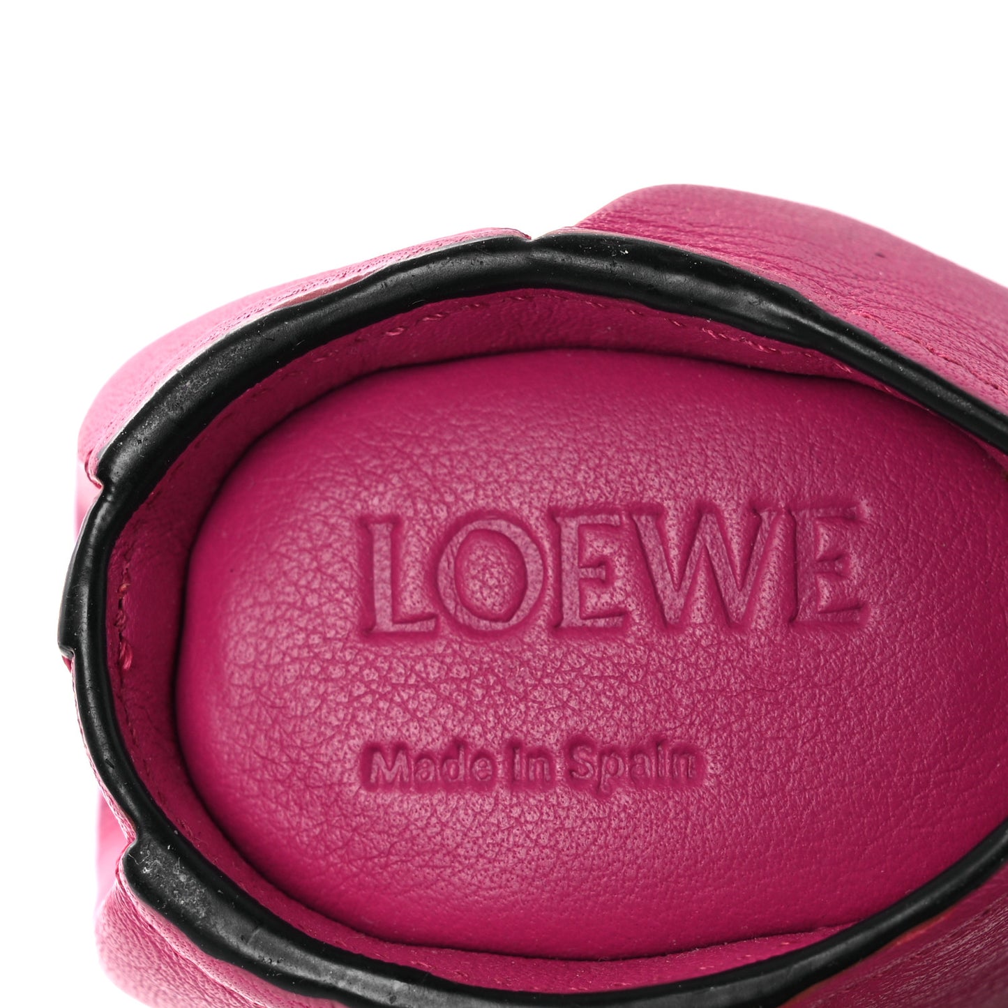 Calfskin Elephant Coin Purse Bag Charm  Fuchsia