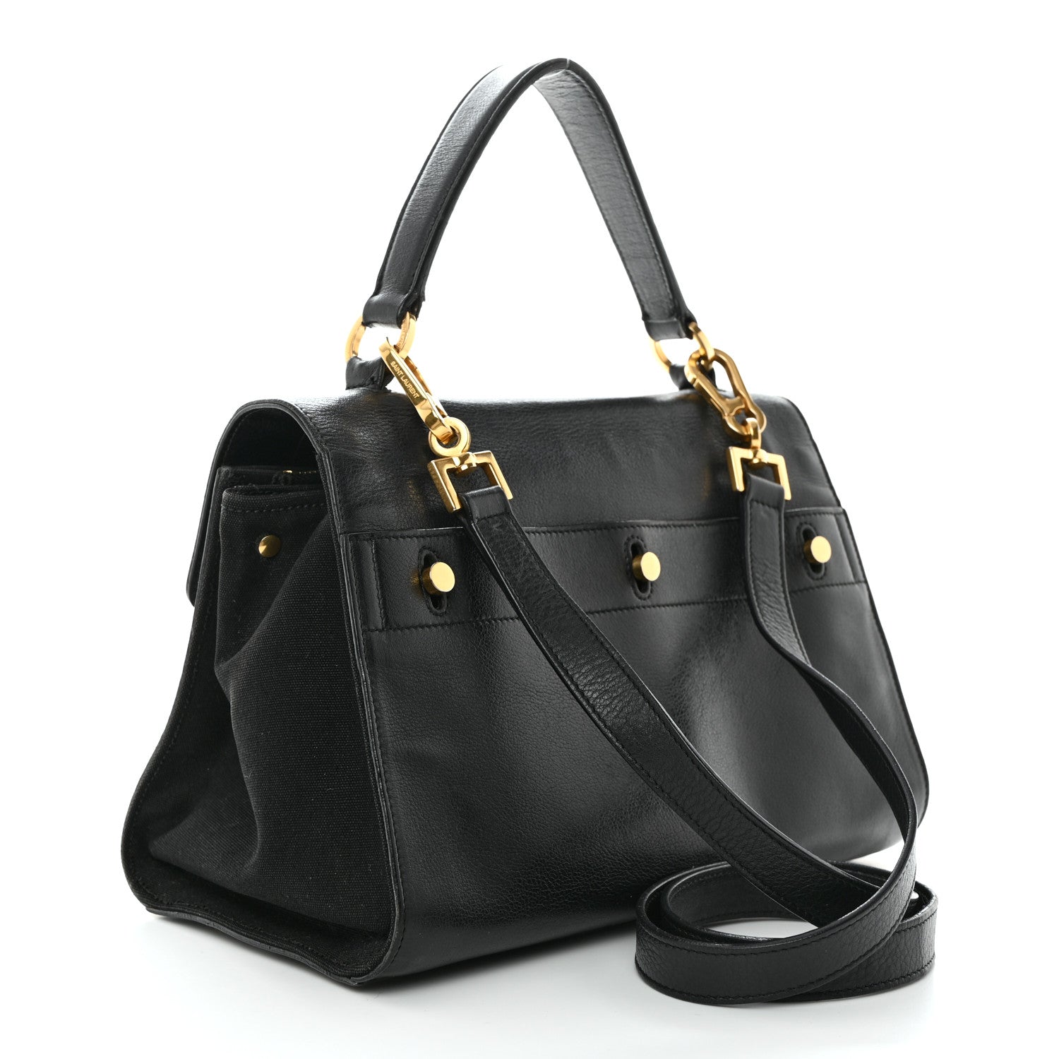 Saint Laurent Calfskin Canvas Small Muse Two Black 3 of 13