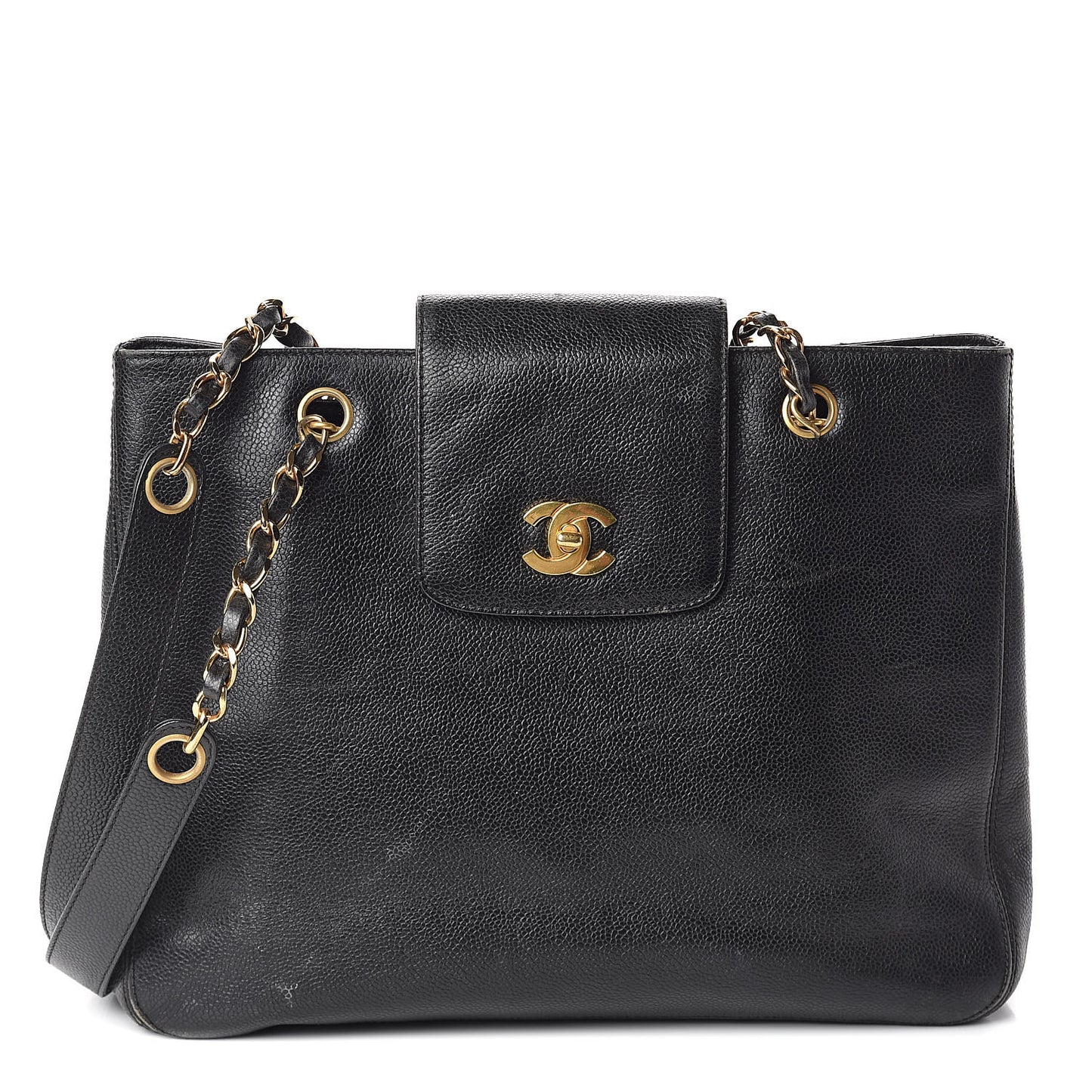 Caviar CC Shoulder Bag Black
