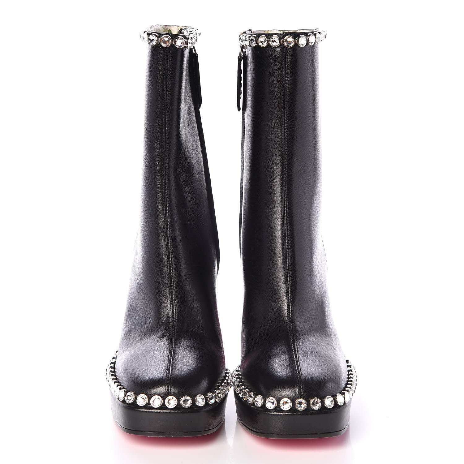 Gucci Malaga Kid Olympia Crystal Embellished Boots 35 Black 2 of 7