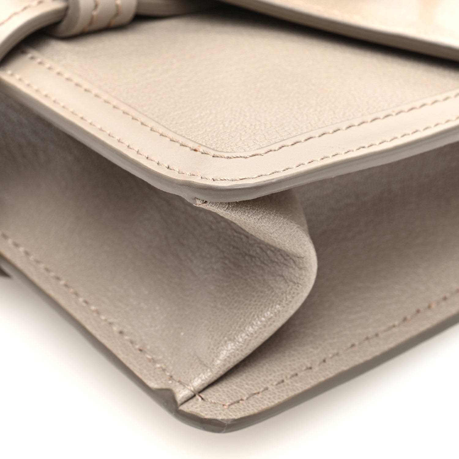 Chloe Shiny Goatskin Calfskin Mini Aby Chain Shoulder Bag Motty Grey 9 of 9