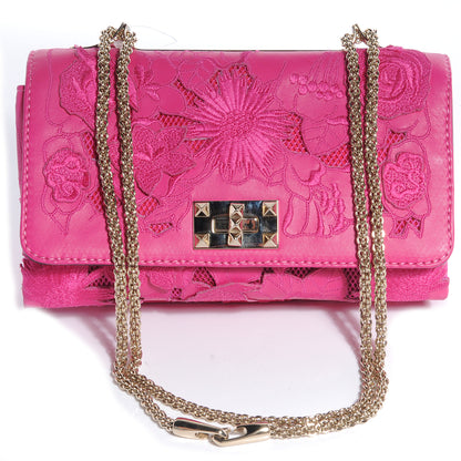Valentino Garavani Nappa Lace Girello Flap Pop Fuxia 1 of 8