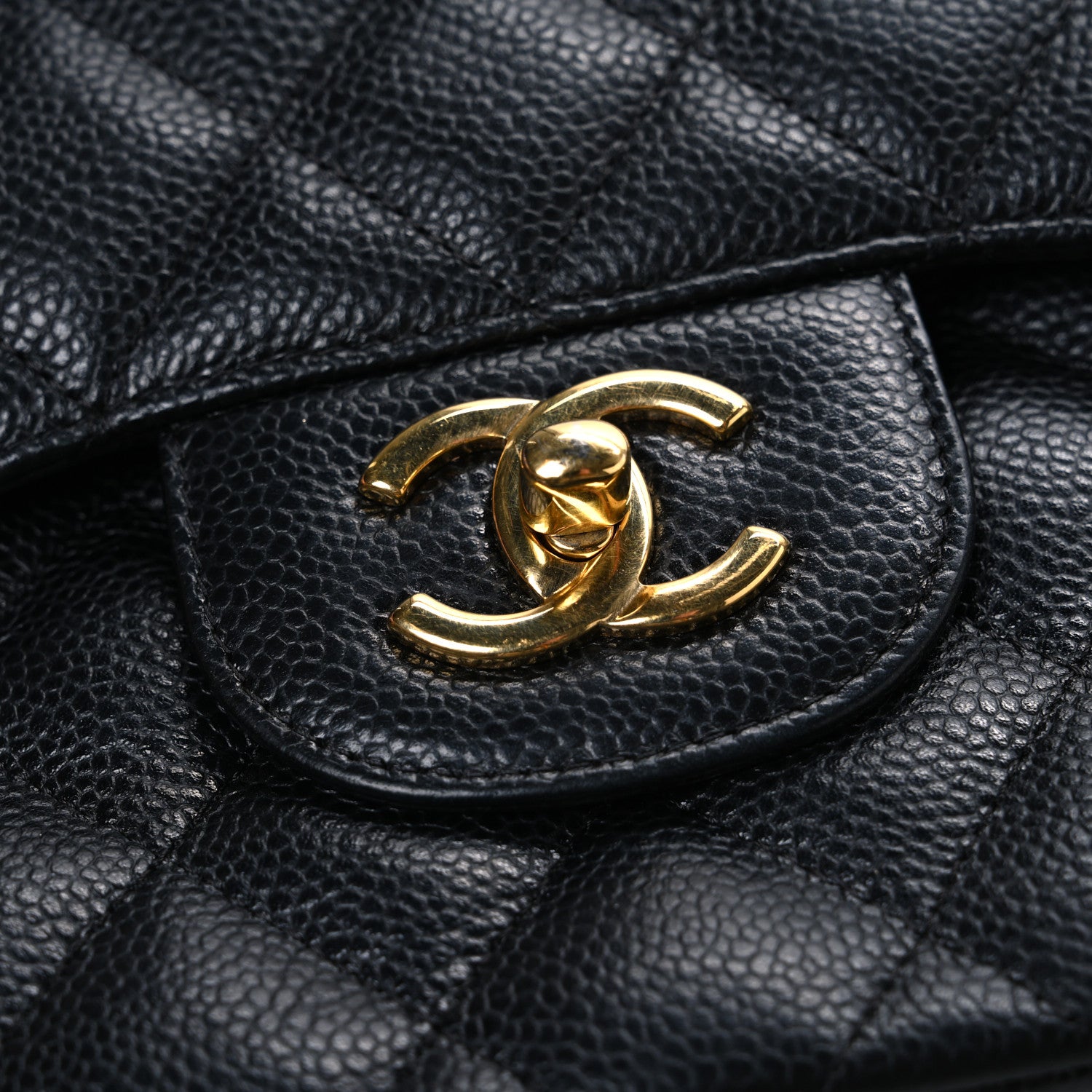 Chanel Caviar Quilted Jumbo Double Flap Black 11 of 12