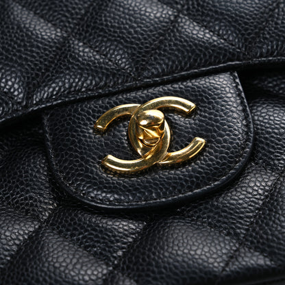 Chanel Caviar Quilted Jumbo Double Flap Black 11 of 12