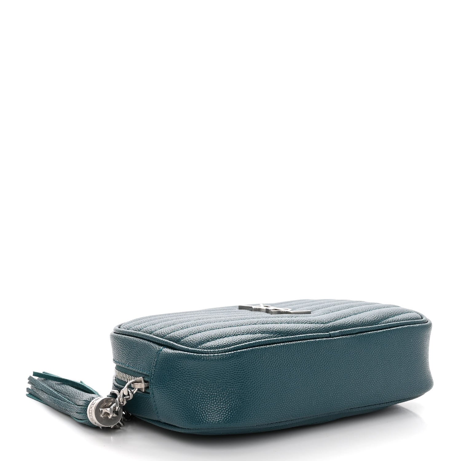 Saint Laurent Grain De Poudre Matelasse Monogram Mini Lou Camera Bag Petrol Green 4 of 9