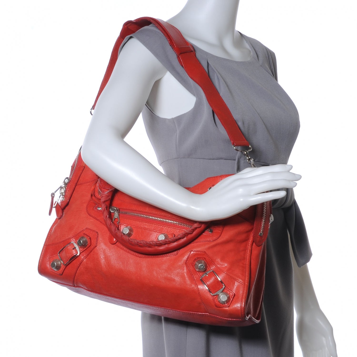 Balenciaga Agneau Giant 21 Silver Hardware CIty Vermillion 2 of 11