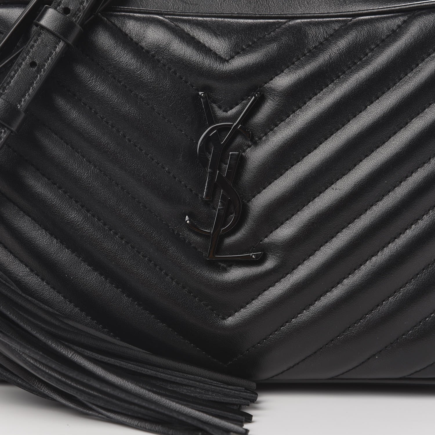 Saint Laurent Calfskin Matelasse Monogram Lou Camera Bag Black 11 of 12