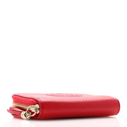 Gucci Pebbled Calfskin Soho Compact Disco Zip Around Wallet Vibrant Red 4 of 8