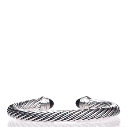 David Yurman Sterling Silver 14K Yellow Gold Black Onyx 7mm Cable Classics Bracelet 3 of 5