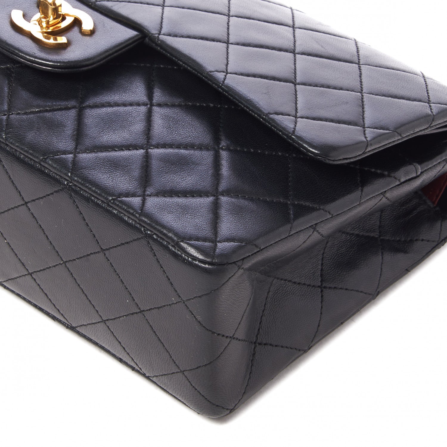 Chanel Lambskin Quilted Medium Double Flap Black 5 of 8