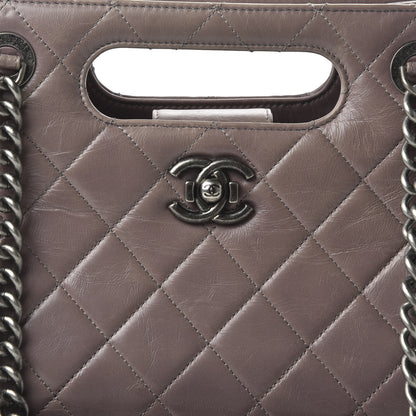 Chanel Glazed Calfskin Quilted Large Perfect Edge Shopping Tote Beige 11 of 12