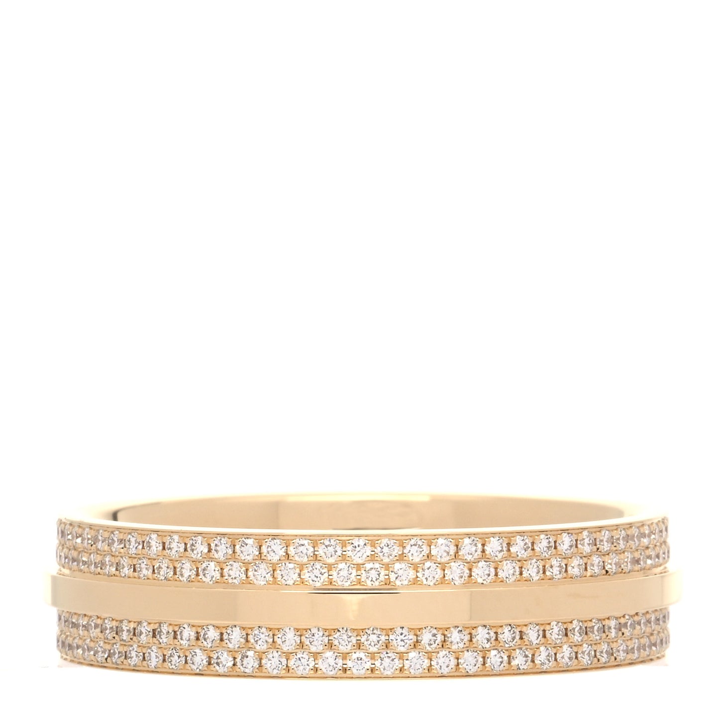18K Yellow Gold Diamond Wide T Two Pave Ring 67 12