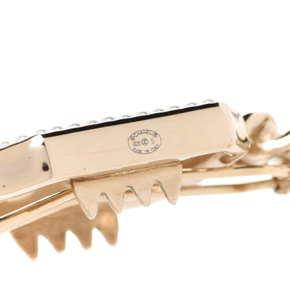 Chanel Crystal Chain CC Vendome Hair Clip Barrette Gold 3 of 5