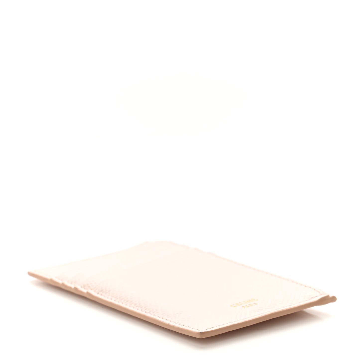 Grained Calfskin Zipped Card Holder Blush
