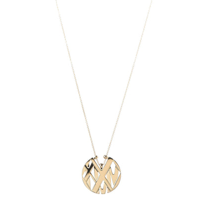 Tiffany 18K Yellow Gold Small Atlas Round Medallion Pendant Necklace 1 of 6