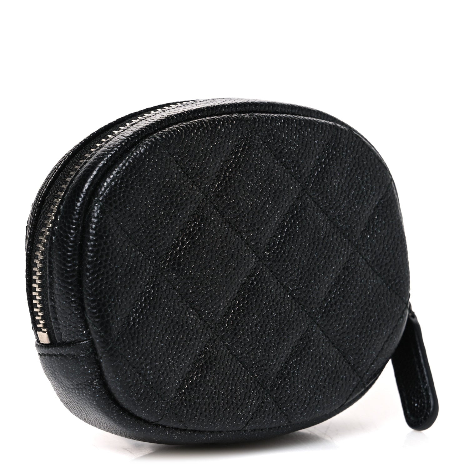 Chanel Iridescent Caviar Quilted Zip Around Classic Coin Purse Black 3 of 7