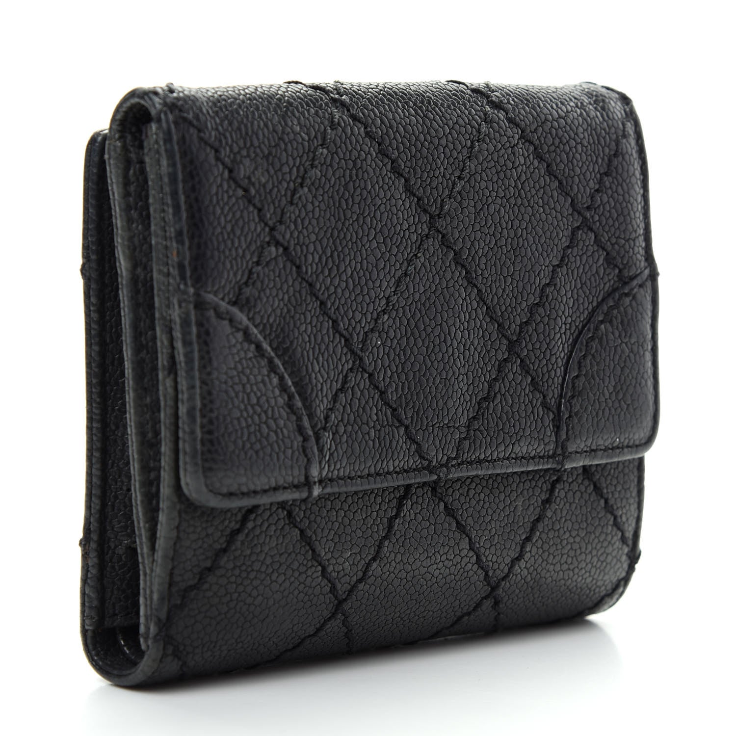Chanel Caviar Outdoor Ligne French Wallet Black 3 of 9
