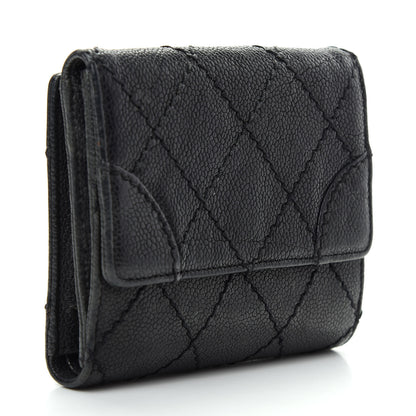 Chanel Caviar Outdoor Ligne French Wallet Black 3 of 9