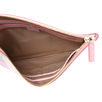 MCM Visetos Floral Leopard Wristlet Zip Pouch Pink 5 of 7