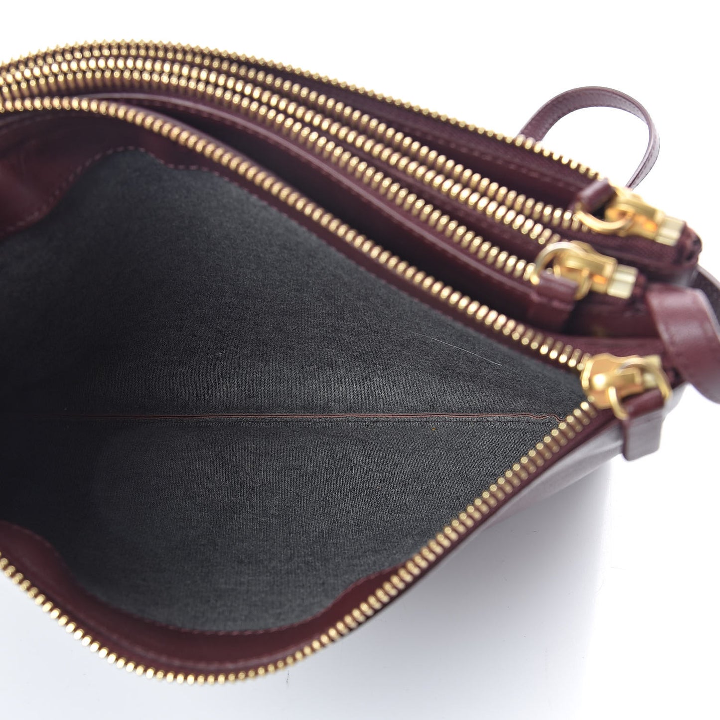 Lambskin Large Trio Crossbody Bag Burgundy