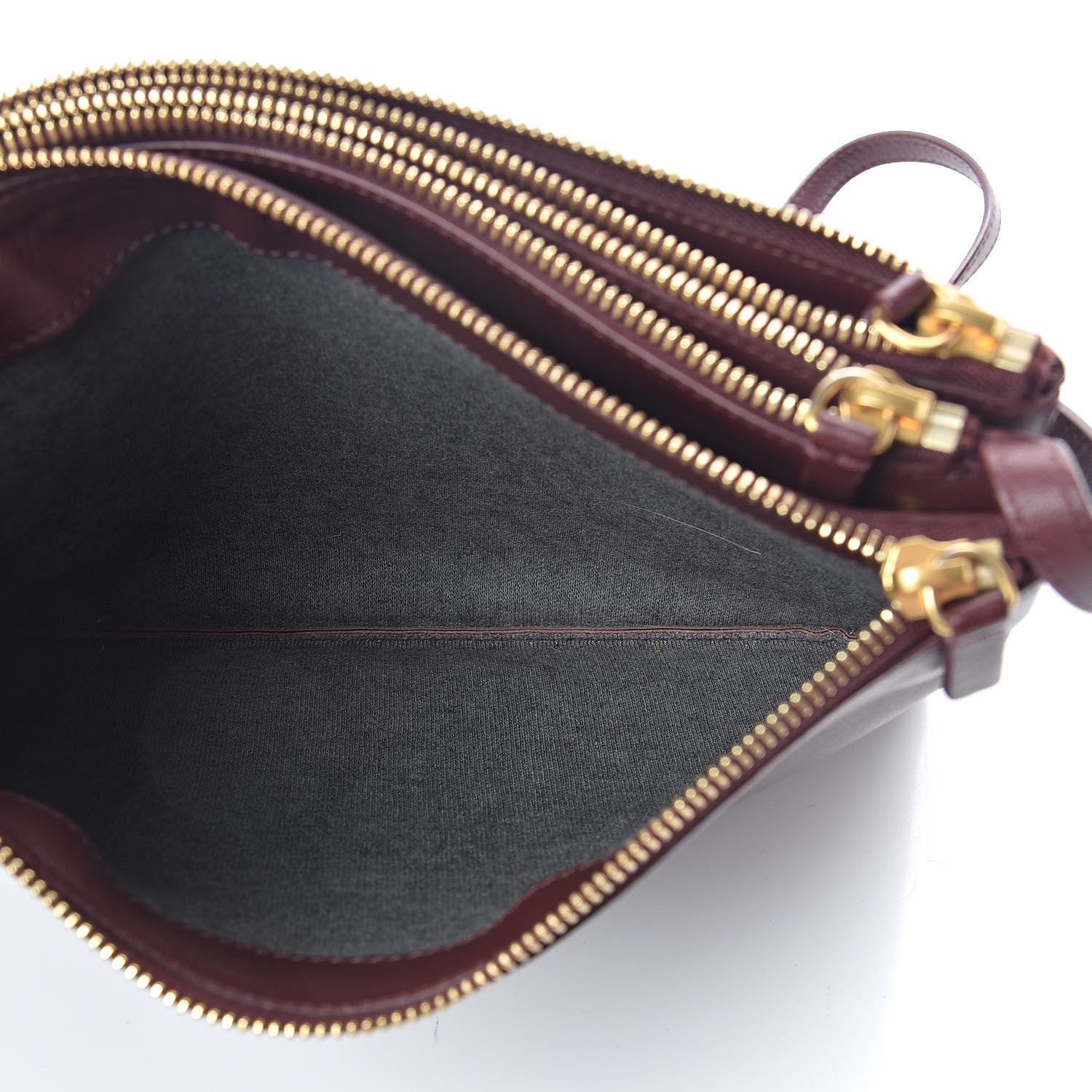 Celine Lambskin Large Trio Crossbody Bag Burgundy 8 of 11