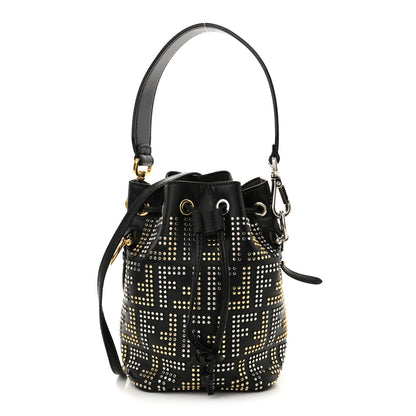 Fendi Vitello Liberty F is Fendi FF Studded Mini Mon Tresor Bucket Bag Black 1 of 13
