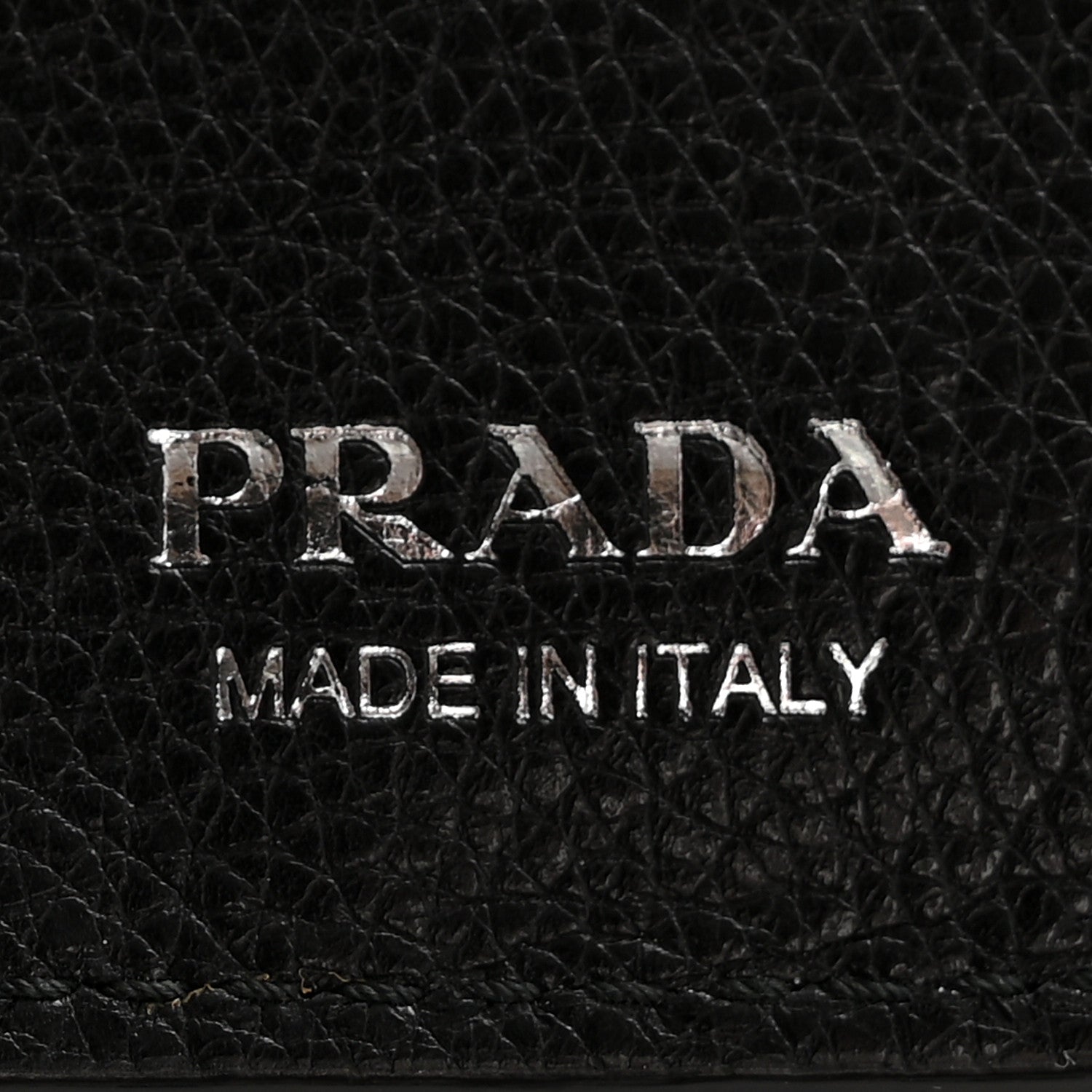 Prada Glace Calfskin City Calfskin Etiquette Compact Wallet Black Astrale 6 of 9