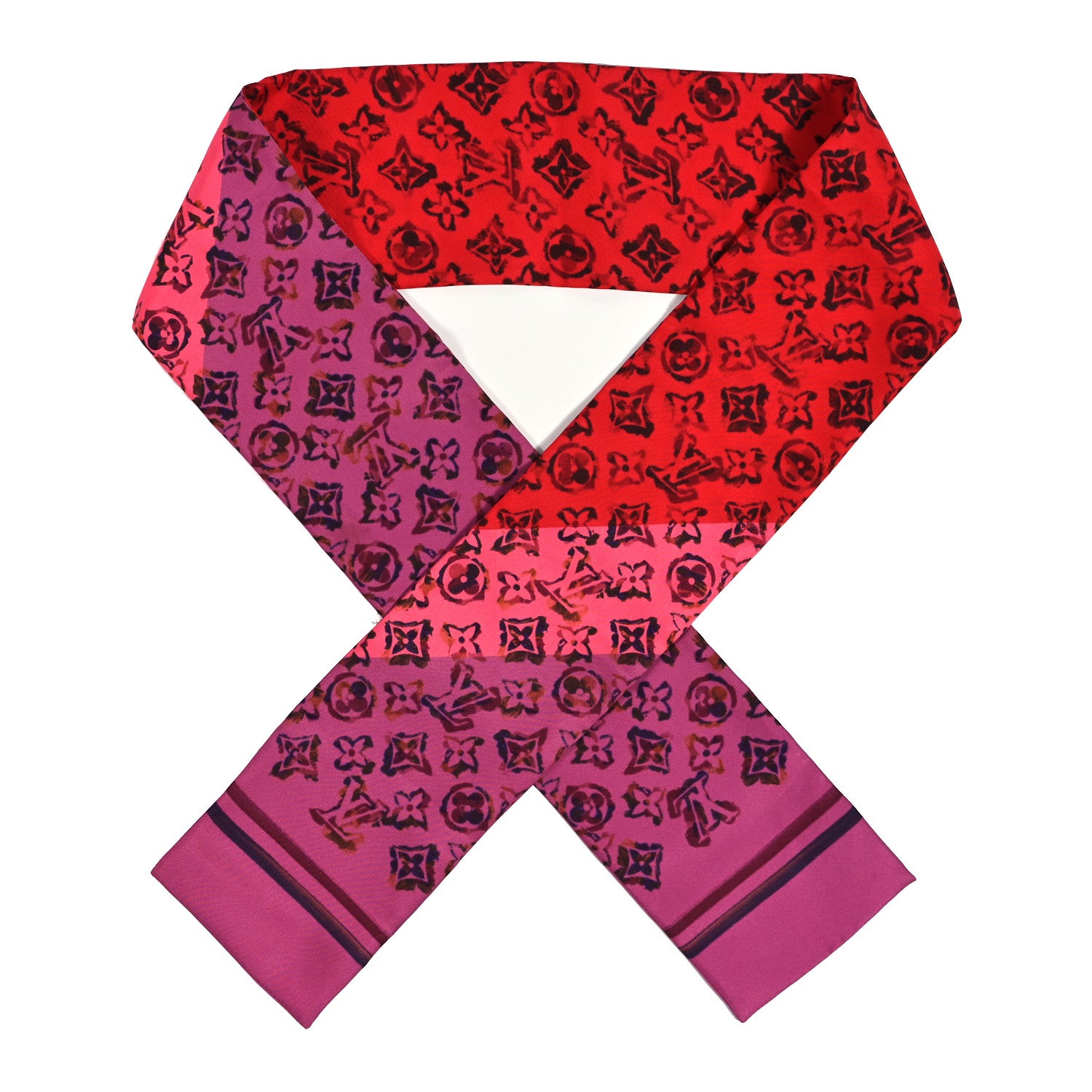 Louis Vuitton Silk Monogram Rainbow Giant Bandeau Coquelicot 1 of 4